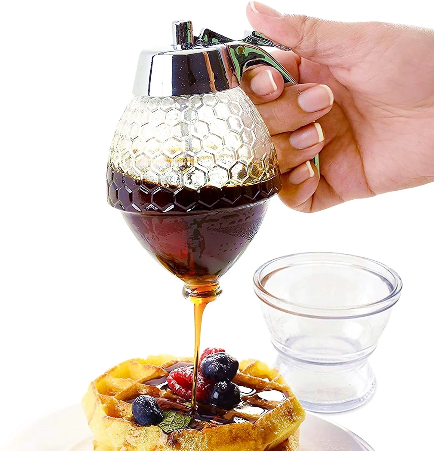 No Drip Glass Syrup Honey Dispenser Glass for pancake