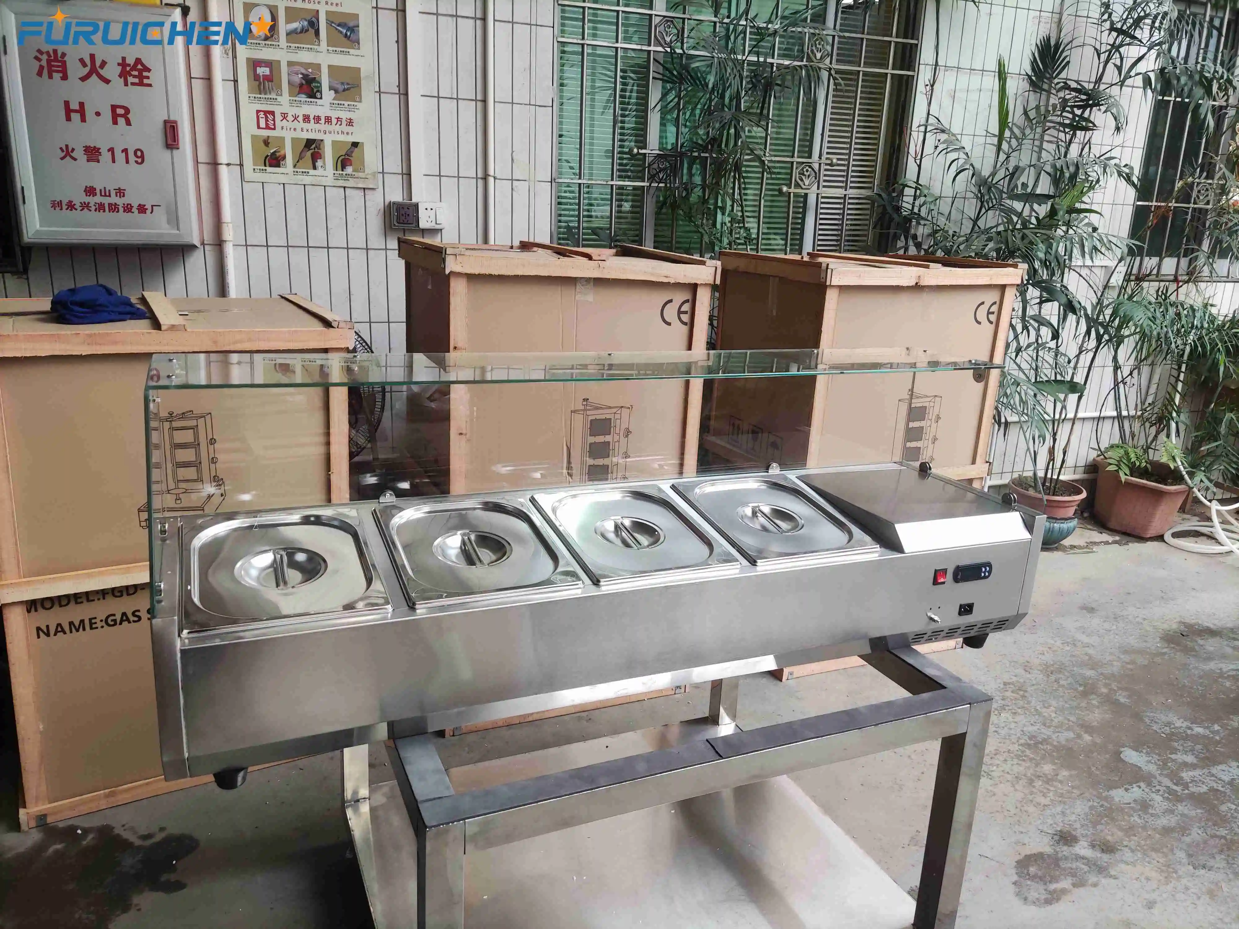 Furuichen Single-Temperature Static Cooling Salad Bar Display Counter Elegant Refrigerator Type