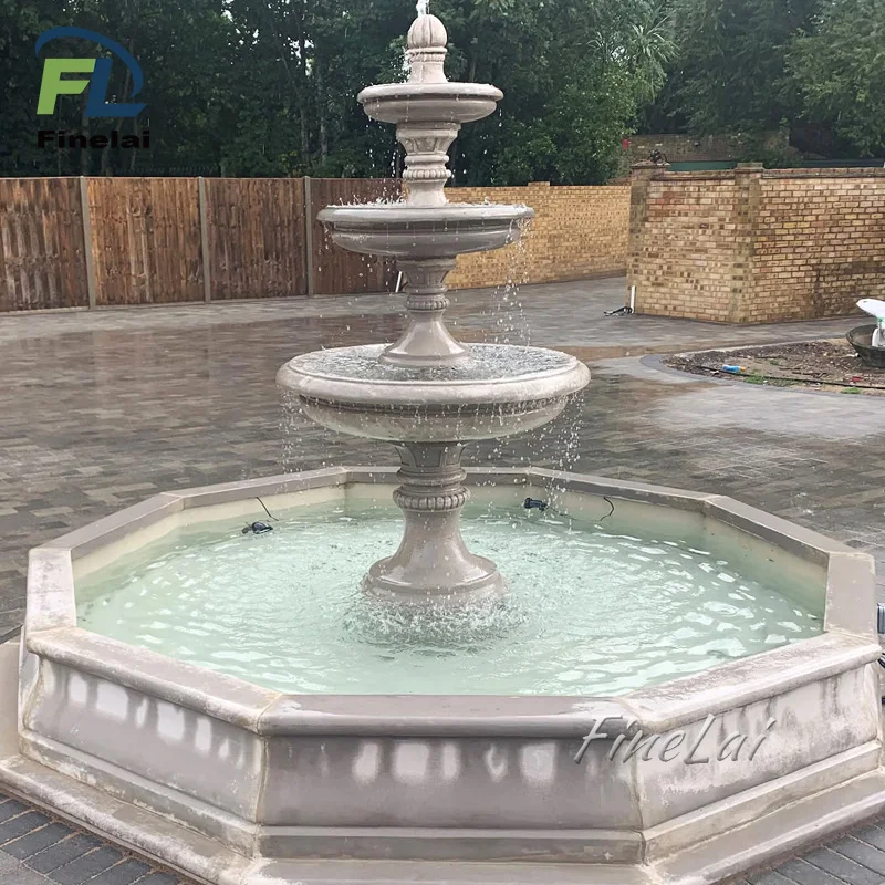 Large Outdoor Garden Decorative Landscape Stone Marble Tier Water Fountain