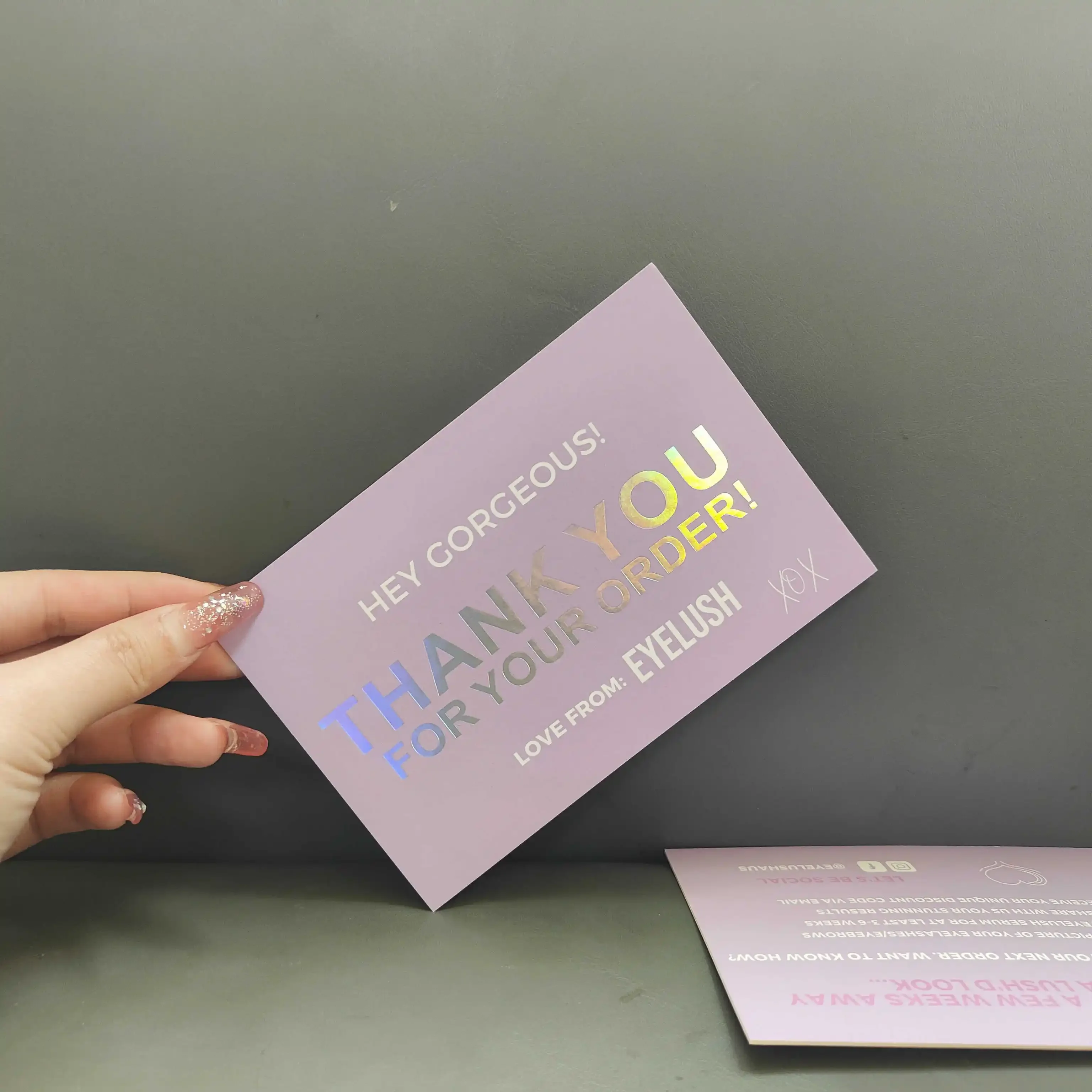 Custom 800GSM Color paper Business Thank you cards High quality holographic printing - Buy thank you cards, business thank you