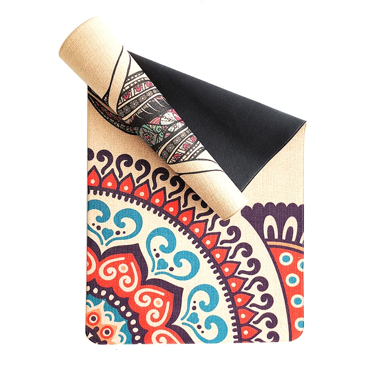 Keepeak Eco Friendly Anti Slip Jute Mat Yoga,Organic Natural Hemp Jute Yoga Mat