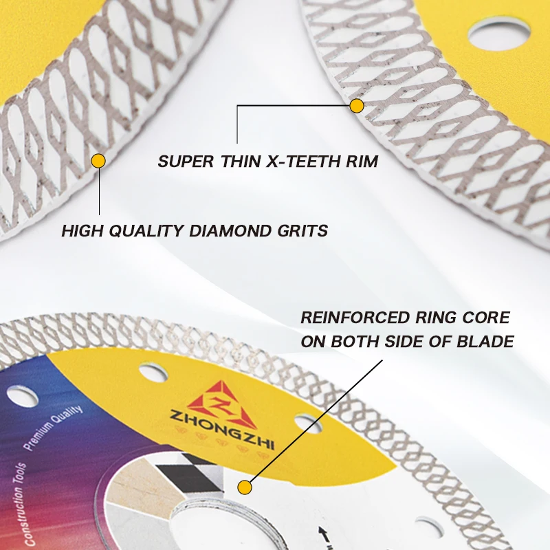 Hot Pressed 125Mm Ultra Thin Circular Saw Blade Porcelain Diamond Saw Blade Cutting Ceramic or Porcelain Tiles
