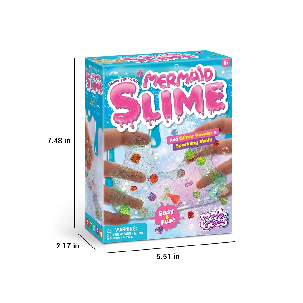 Hot Selling Add Glitter Powder Sparking Shell Slime Fluffy DIY Slime Making Kit Mermaid Slime Toys Best Gifts For Girls