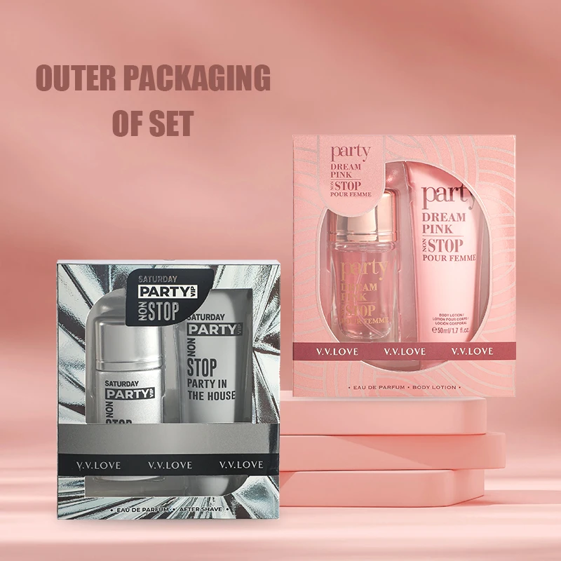 The best newest VL3801-2 V.V.LOVE Brand 30ml perfume+50ml body lotion perfume Holiday gift box set and date gift sets for women