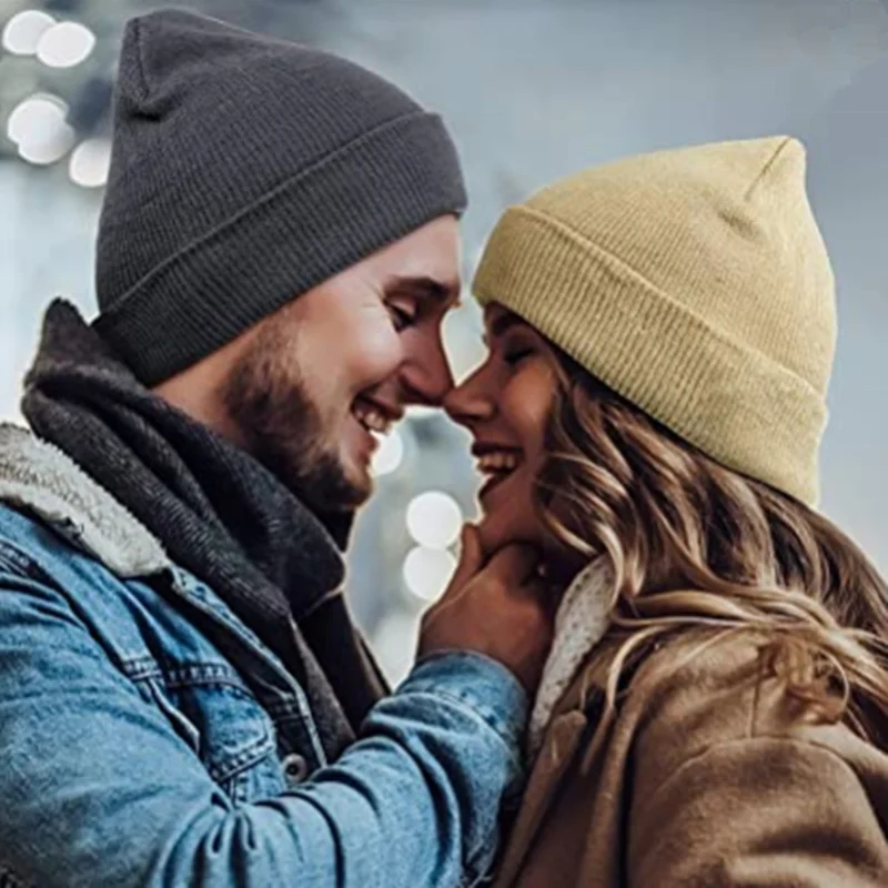 Wholesale Promotion Custom Embroidery  Logo Solid Warm Tuque Winter Designer Acrylic Jacquard Neon Knitted Beanie Winter Hat