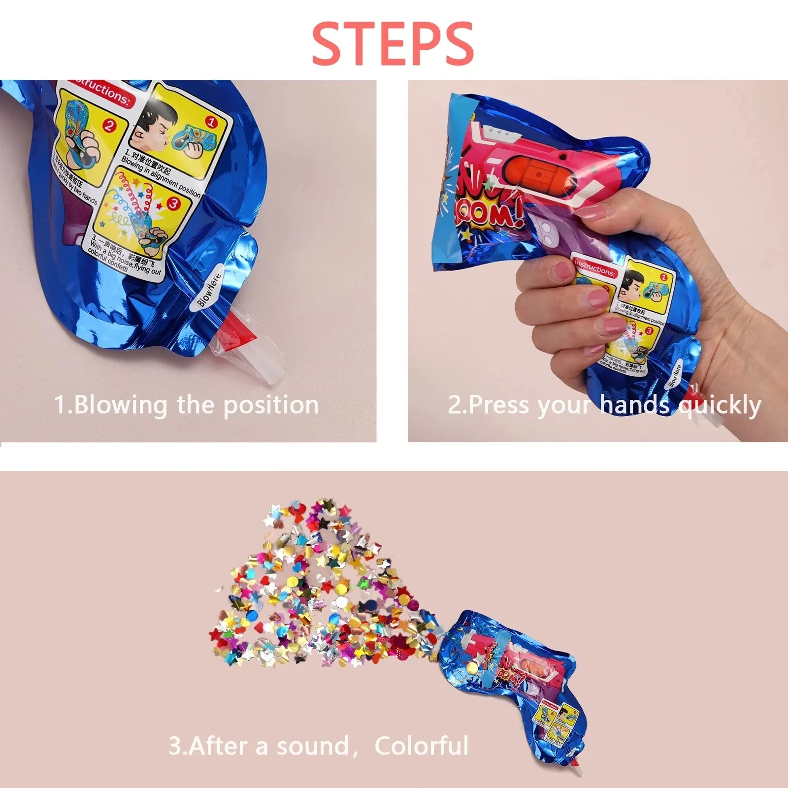 Hot Sale Inflatable Balloon Fireworks Gun Party Toy Confetti Holiday Atmosphere Gift Birthday Wedding Balloon