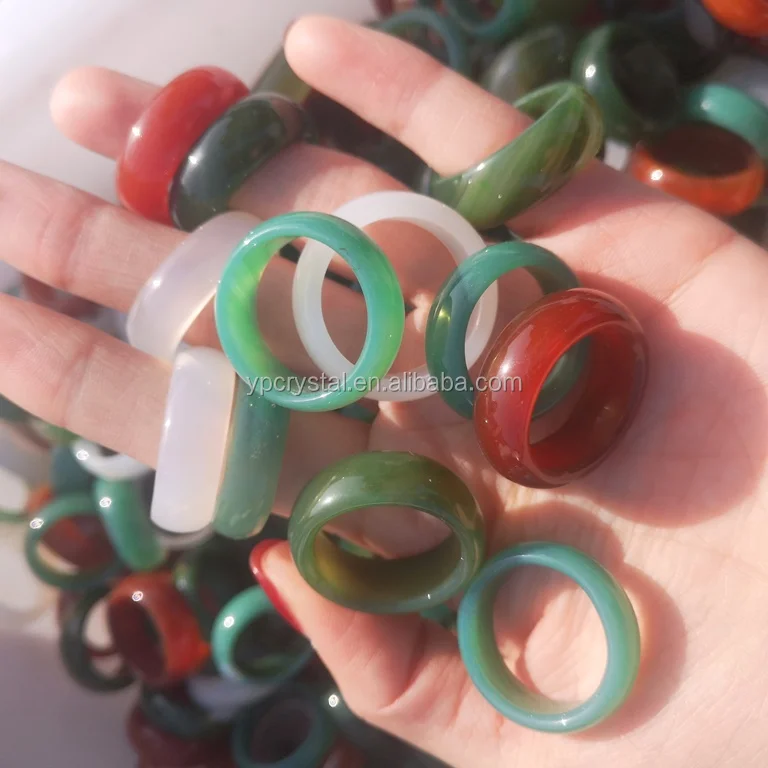 Factory direct selling Natural Jade Onyx Chalcedony Pendant Female Ring Crystal Ring