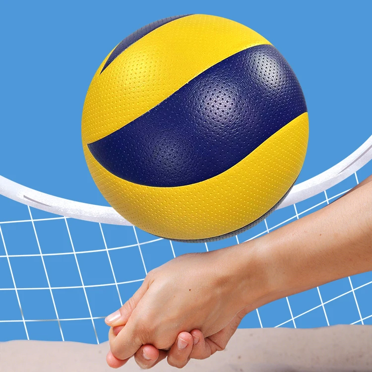 High Quality Soft Touch Rubber Beach Volleyball Official Standard Size 5 Machine Stitched Volleyball Ball For Play