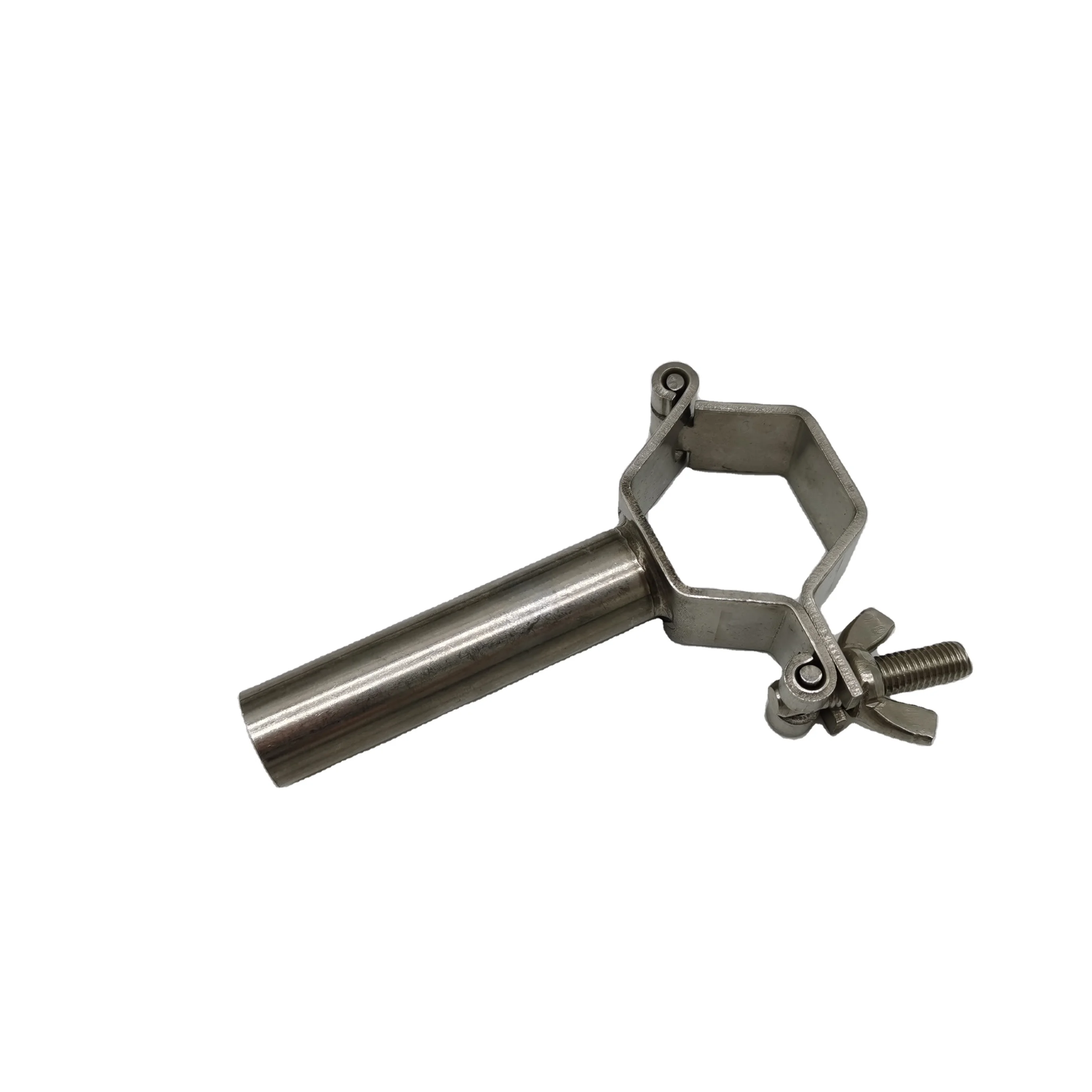 Wholesale Customized Good Quality Stainless Steel hexagonal  Clamps Sanitary Pipe Hanger Square Tube Holder With Short Tube