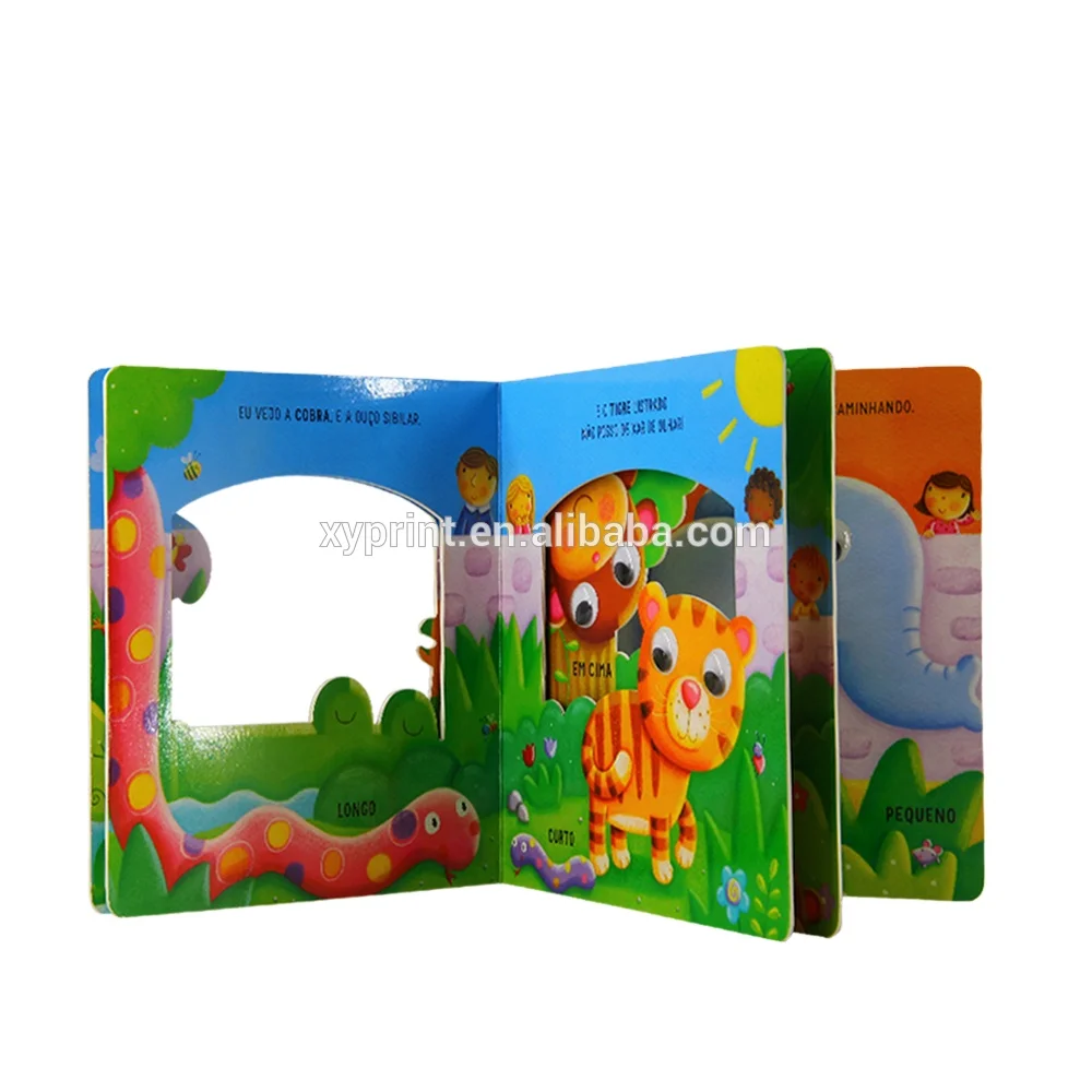 Custom comic my first library hardcover children baby sound Die cut board book printing for kids
