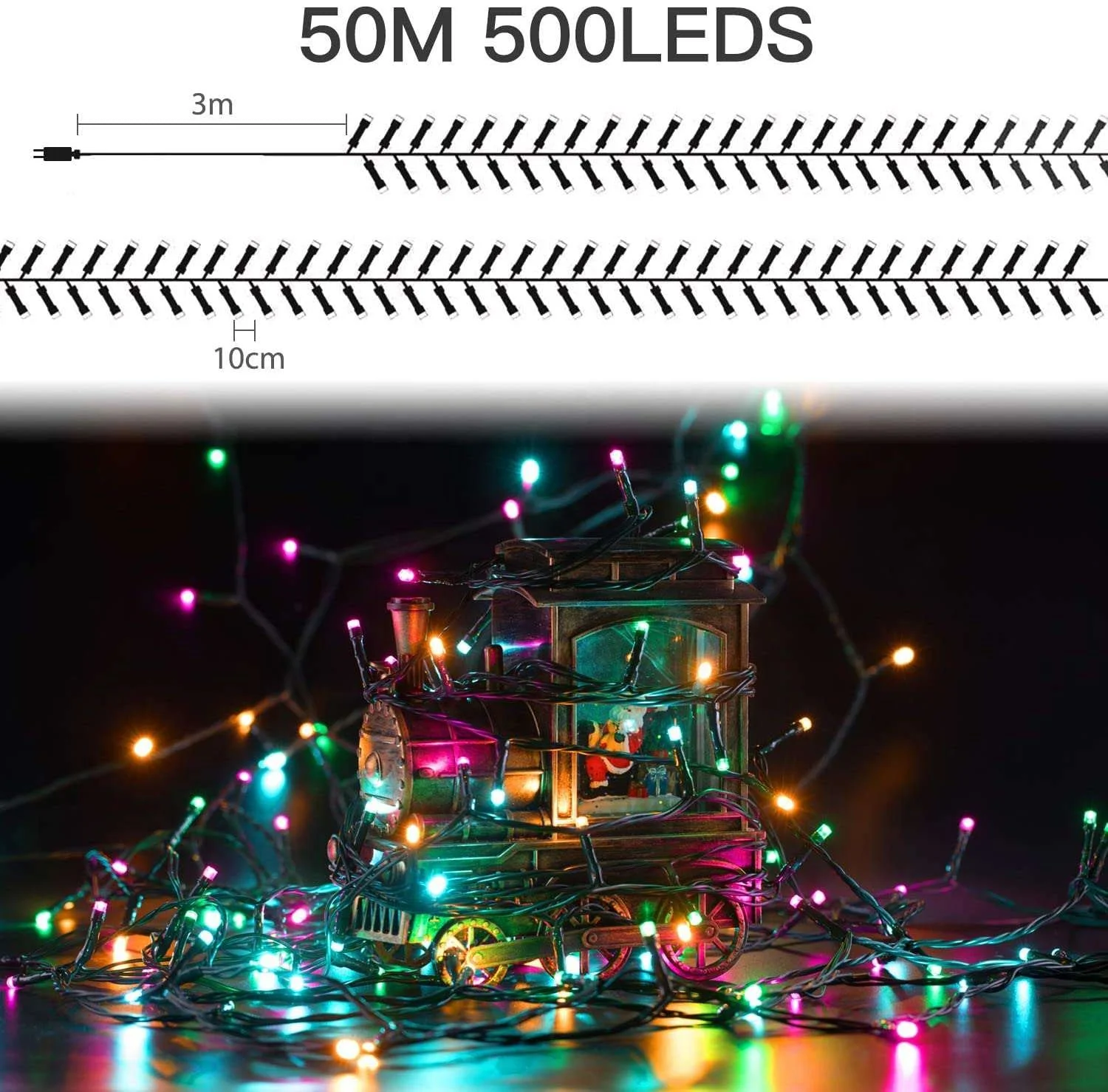 Christmas Decoration Lights Waterproof IP44 Colorful LED String Lights RGB Birthday Party Auto Lighting Systems