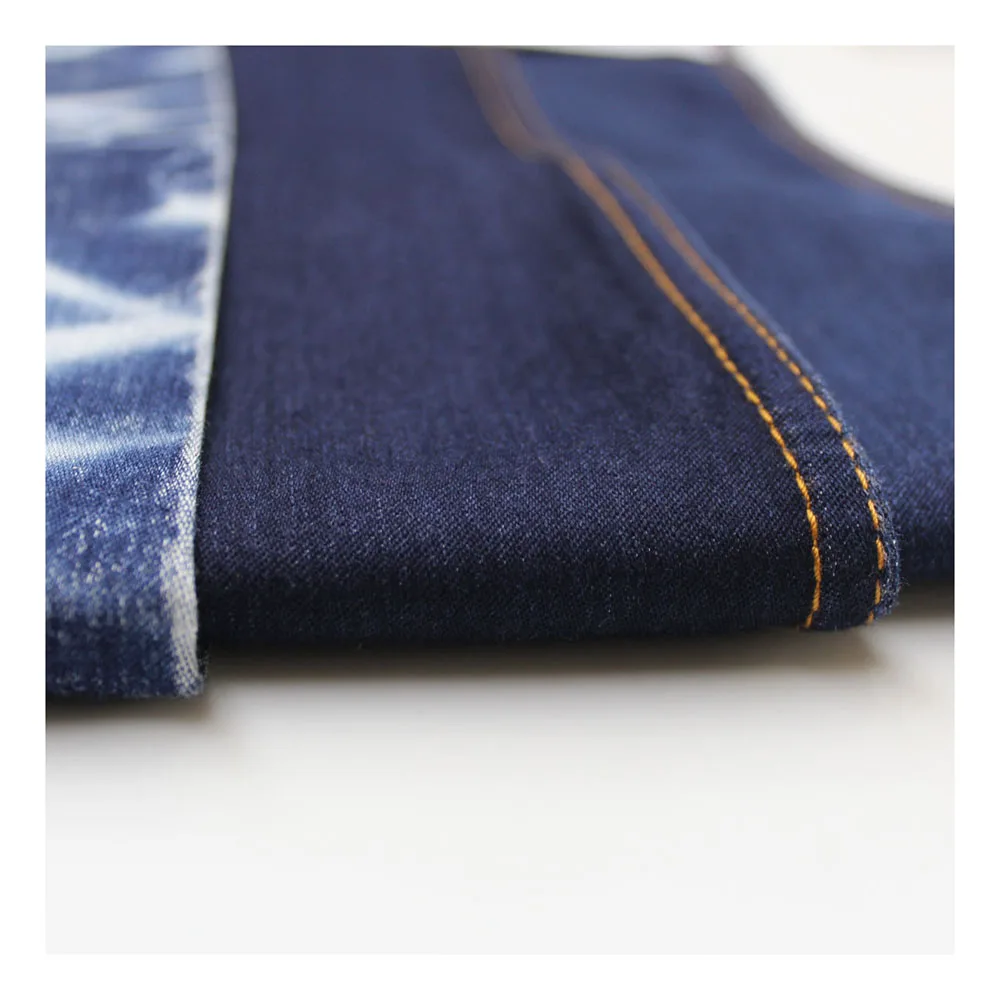 Indigo cotton slub denim tops fabric manufacturer good