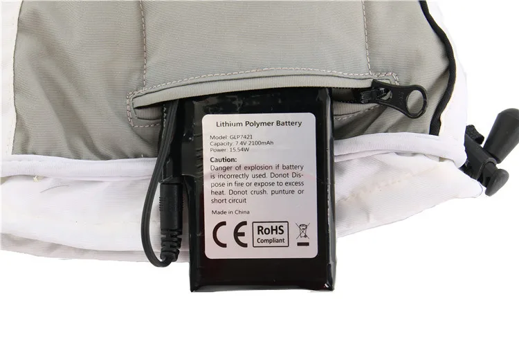 2021 Newest KCFIR 7.4V 2100mah Far Infrared Rechargeable Li-polymer Battery Heated Ski Gloves