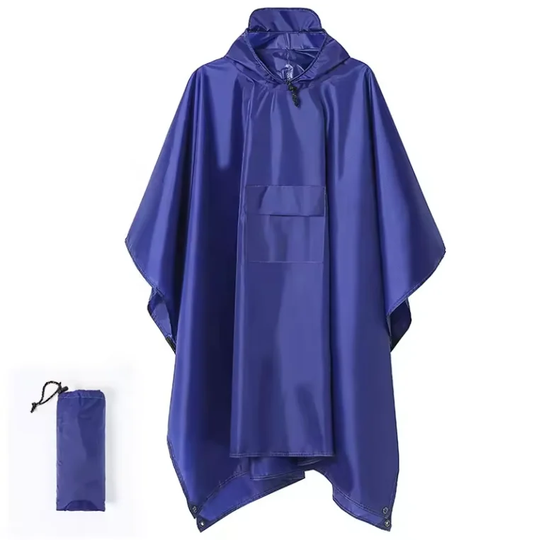 Factory supply PVC polyester waterproof adult reusable raincoat poncho with hood for Outdoor