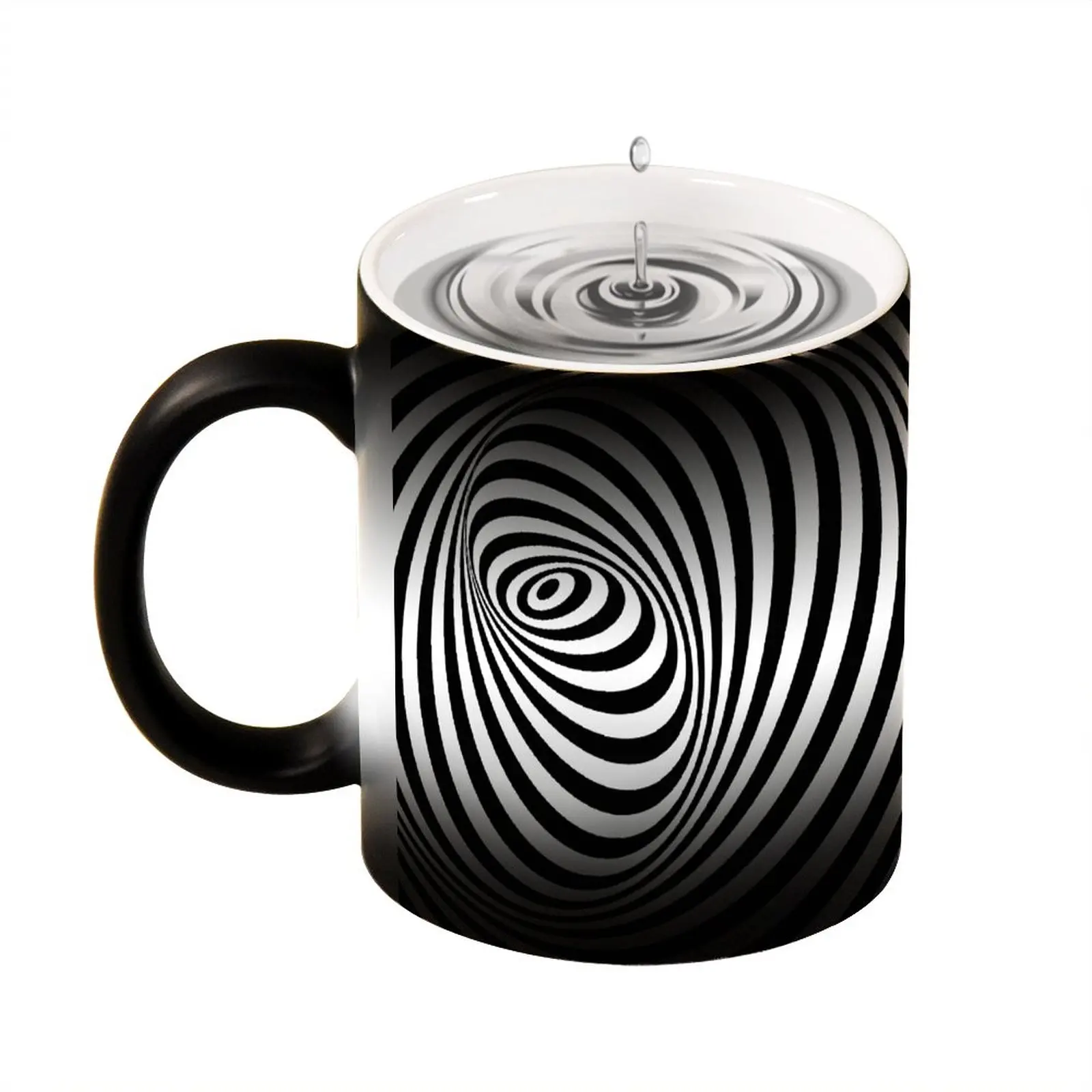 Custom logo 11 oz printed White blank Black Ceramic Magic Cup Color-changing sublimation Magic cup