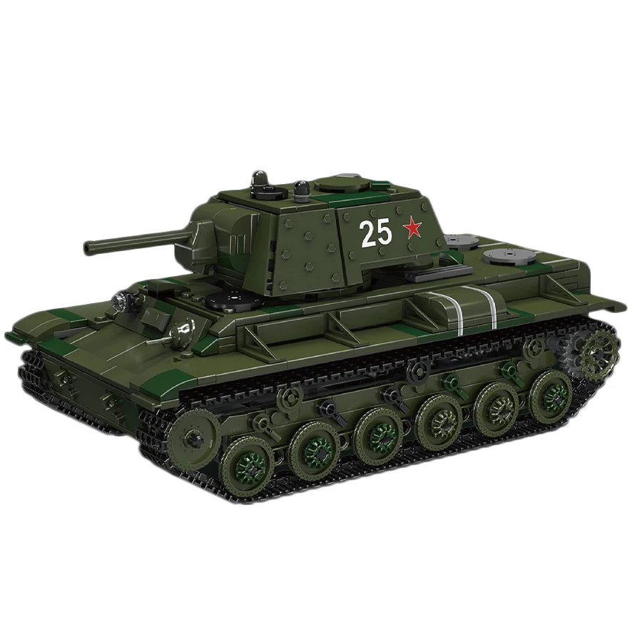 Mould King 20025 building blocks military series model KV-1 Army Wea pon Military Tank Technical APP RC Educational Toys Kids