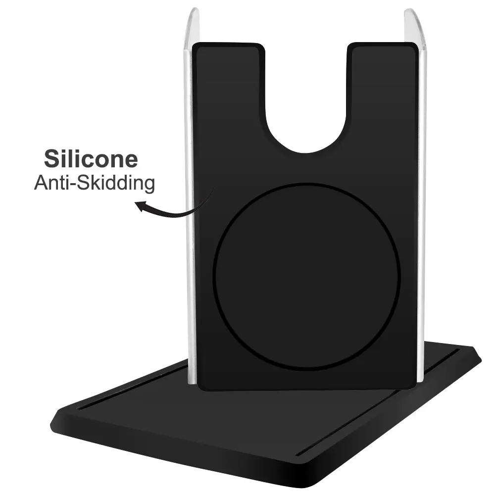 Stainless Steel Tamping Stand for Coffee Machine and Coffee Tamper Storage Base with Mat