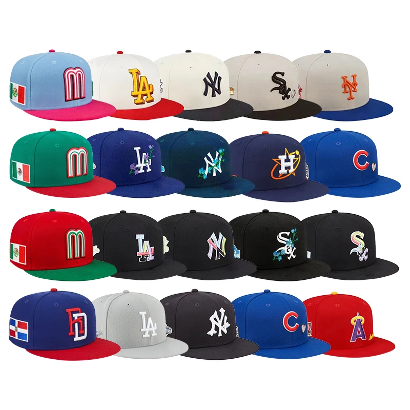 Wholesale World Patches Closed Baseball Cap for Man Custom Gorras Original Embroidery Logo Fitted Caps Snapback Hats Sports Hat