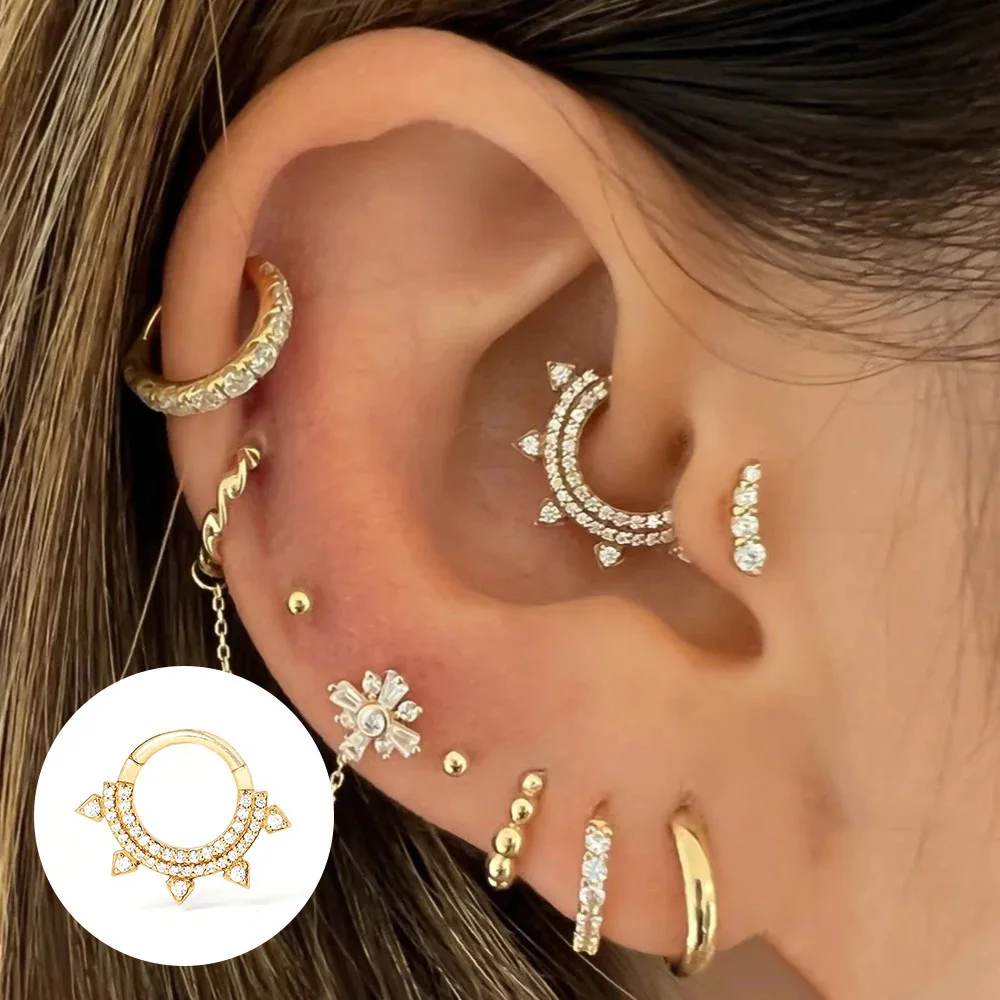 Understated Luxury S925 Sterling Silver Round Earrings Inlaid Gemstone Jewelry