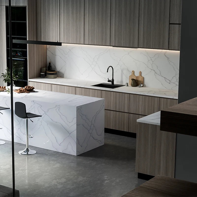 China Manufacture Engineered Stone Kitchen Countertops Solid surface kitchen Countertops Pure Vanity Top