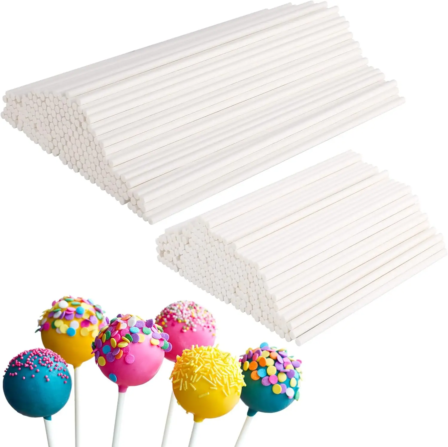 White Paper Lollipop Sticks 3 4 6 Inch for Lollipop Cake Pops and Candy 100 Count