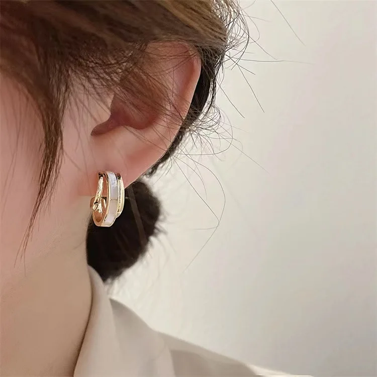 Luxury Fashion Pure Real Gold Earrings Jewelry Women Ladies Female Bridal Engagement Wedding Earrings