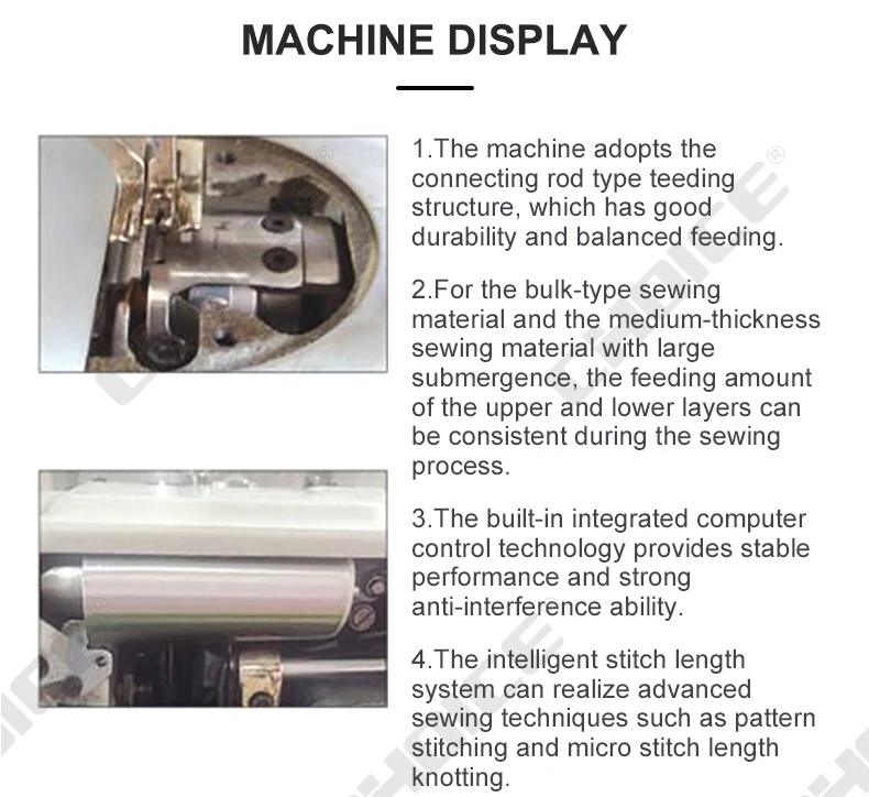 Golden Choice GC-0303S-D4 Computerized Walking Foot Heavy Duty Sewing Machine with Step Moto