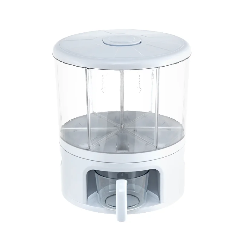 rotation rice Bucket for kitchen   Moisture-proof Grain Storage Bucket with cup Plastic Rice Bucket