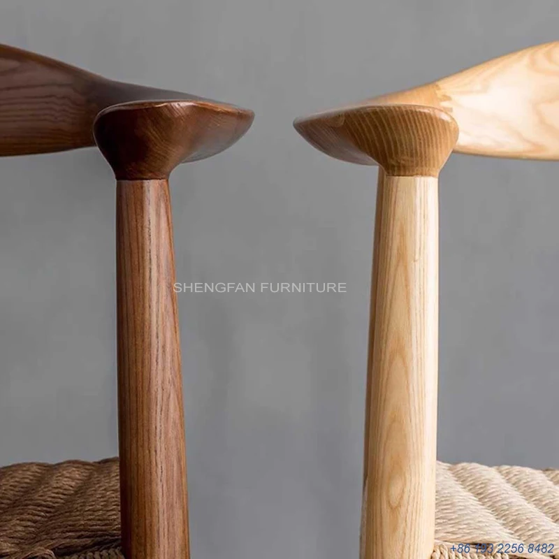 High Quality South American Vintage All Solid Wood Kennedy Armchair Wooden Dining Chairs With Upholstered Seats