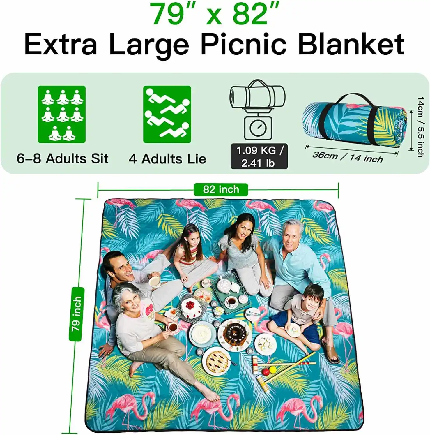 Wholesale Flamingo Picnic Mat Outdoor Picnic Blanket Waterproof Summer Beach Mat