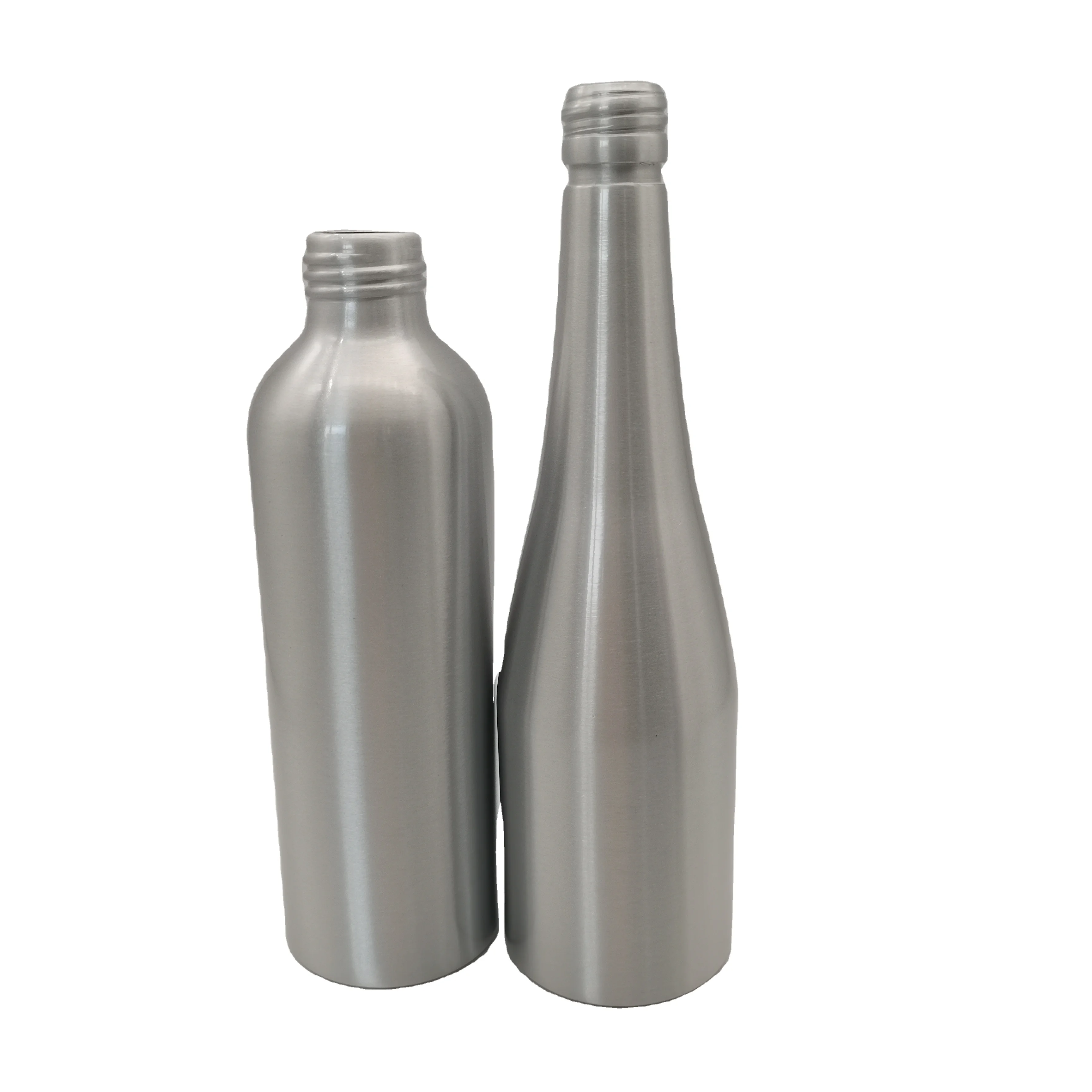 40-250ml spiral round silver aluminum bottle can be equipped with aluminum cap plastic cap spray head