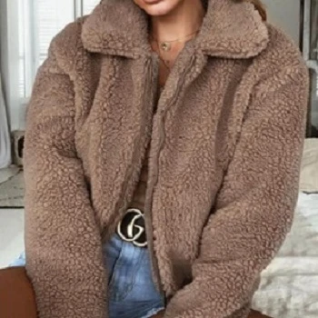 women thick warm coat 6 color S-3XL winter wear in lamb terry fur womens teddy bear teddy coat denim jacket