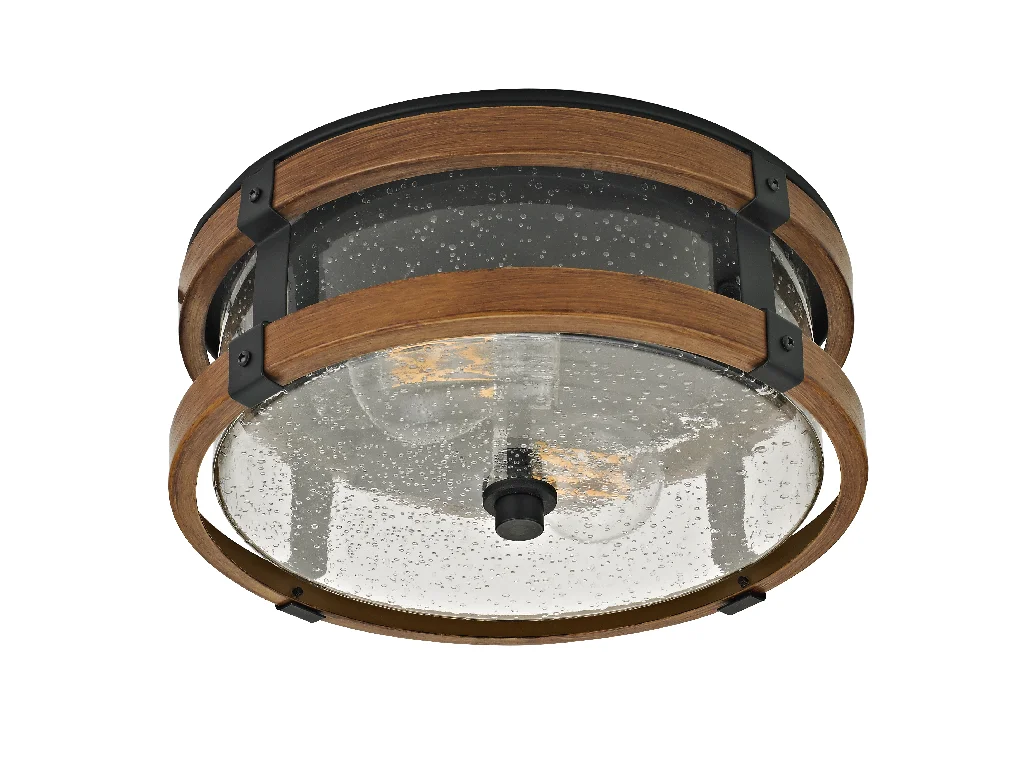 Drum Shape Wholesale Traditional Clear Seeded Glass Ceiling Light Lamp for Home