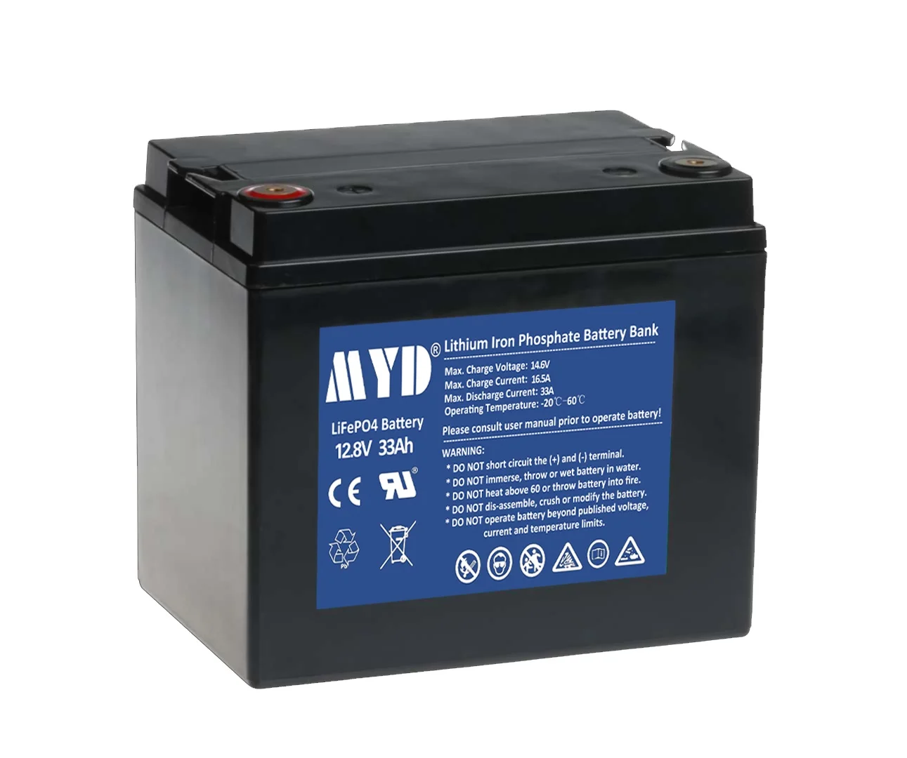 High Quality New Design Large Capacity 12v 33ah Lifepo4 Battery For Solar Energy Storage Systems For Electric Bicycles