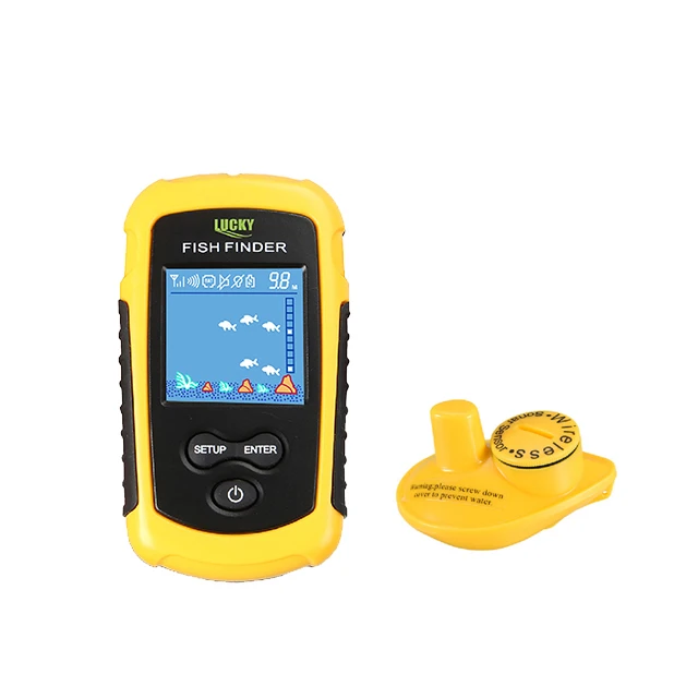 Lucky sounder fish finder FF1108C-W 2inch colored Iconic Display with Type W wireless sensor