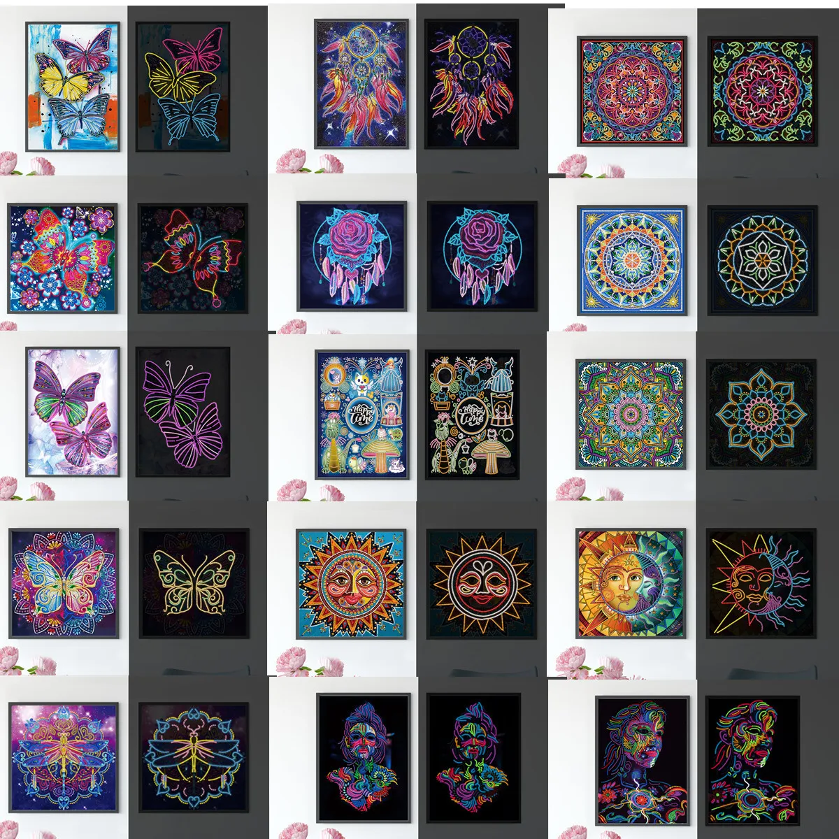 Night Luminous 5D Diamond Painting Abstract Animal Scenery Wholesale Custom Photo Mosaic Picture Cross Stitch Kits Decor Gift