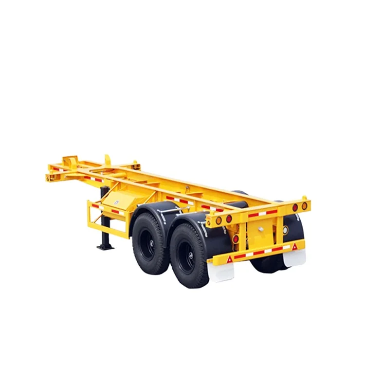 Yellow Color 20Ft Container Chassis 2 Axles Container Trailer 20 Ft