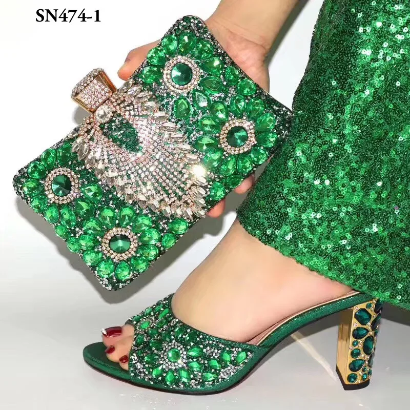 2019 Women Shoes and Bags Sets for Party Fashion High Heel 9cm Good Quality Shoes Set Design