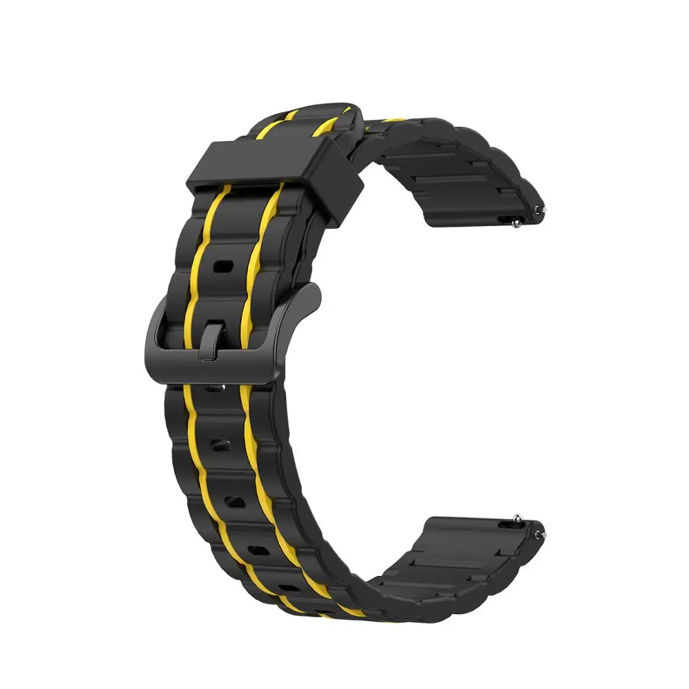 Leisure time Rubber Soft Accessory Replacement Silicone 20mm 22mm Strap Band For Samsung Galaxy Watch 3