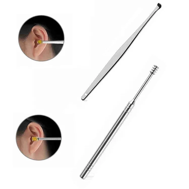 Portable 7pcs Metal Ear Wax Removal Kit Stainless Steel Ear Pick EarWax Remover Ear Cleaning Tool With Cleaning Brush