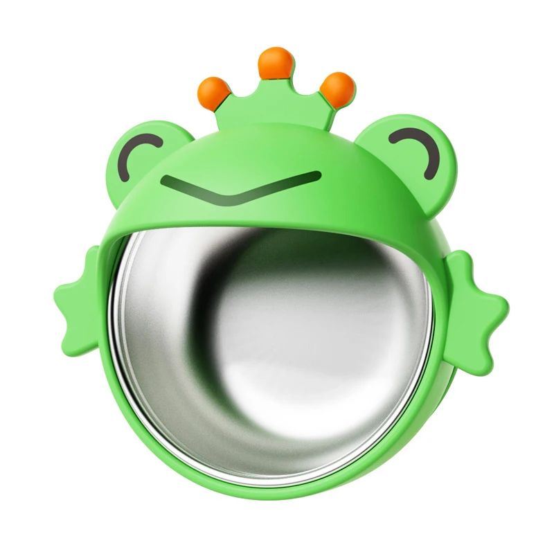 Customization Leafree Frog Shape Design Baby Bowl Set with Suction Soft Safty Silicone Children Kids Snack Bowl with Mental