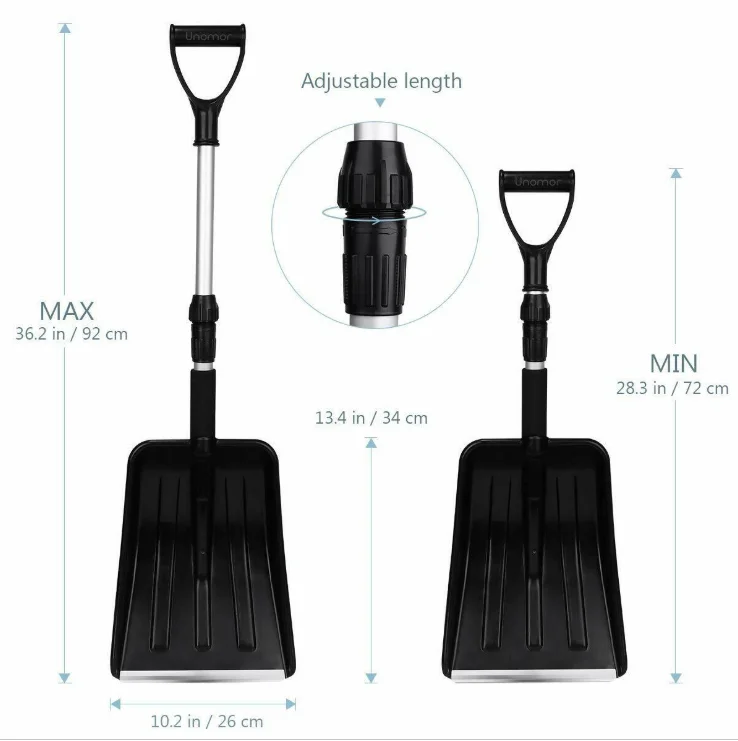 
Snow Shovel Compact Strong Ideal For Car Boot Telescopic Handle Emergency Winter 