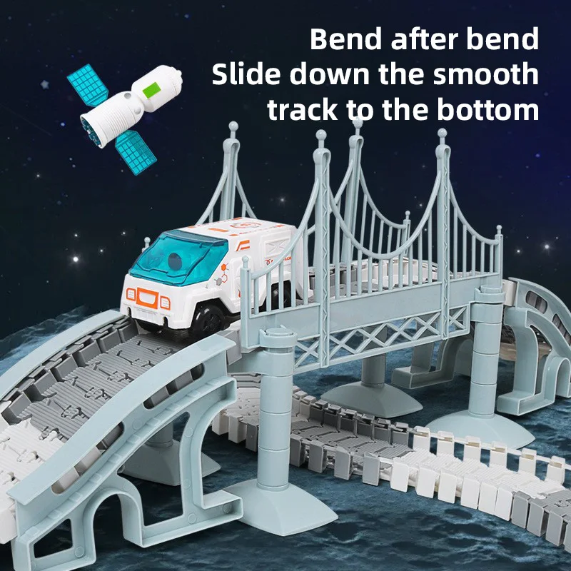 Plastic Slot Toy Race Track Set - 332pcs with Train & Electric Speed
