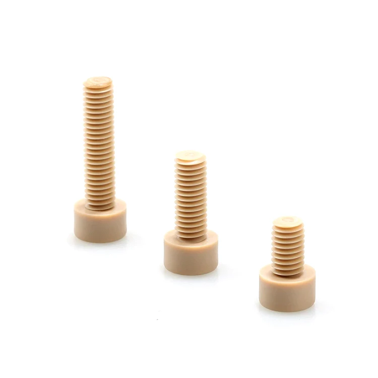 High precision machining screws nut PEEK PPS PFA POM PTFE PVDF plastic screw fasteners