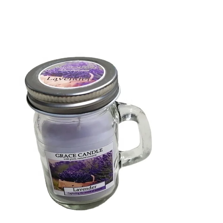 Home Decoration Custom Luxury Glass Jar Scented Natural Palm Wax Candles With Metal Lid