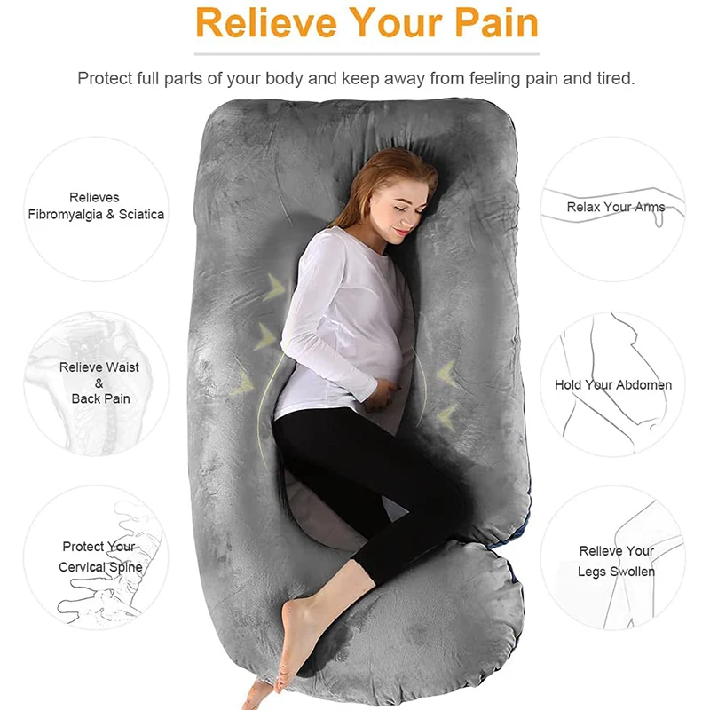 High Quality Customized J Shaped Body pregnancy pillow multi functional for Sleeping