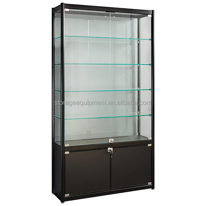 HOT SELLING aluminium glass rotating display case for shopping mall