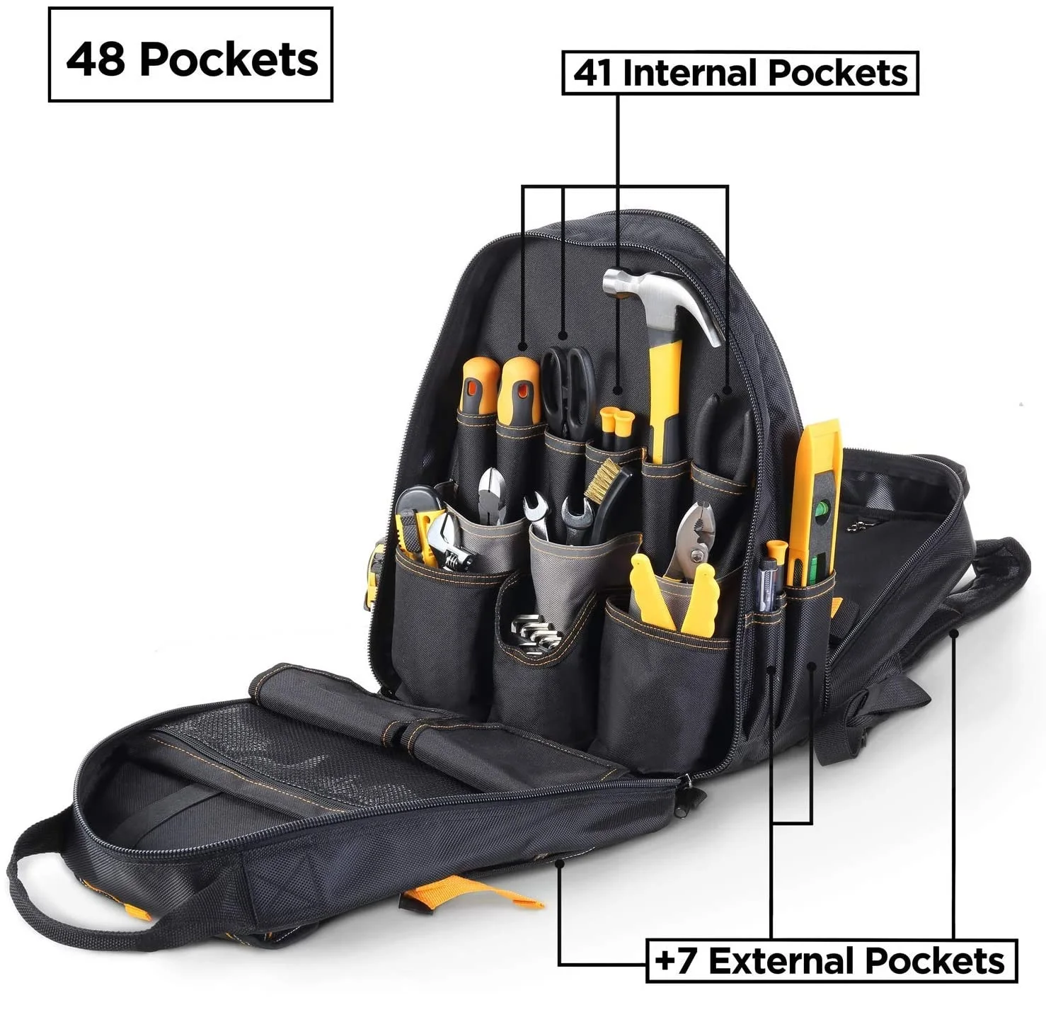 Canvas black backpack tool bag