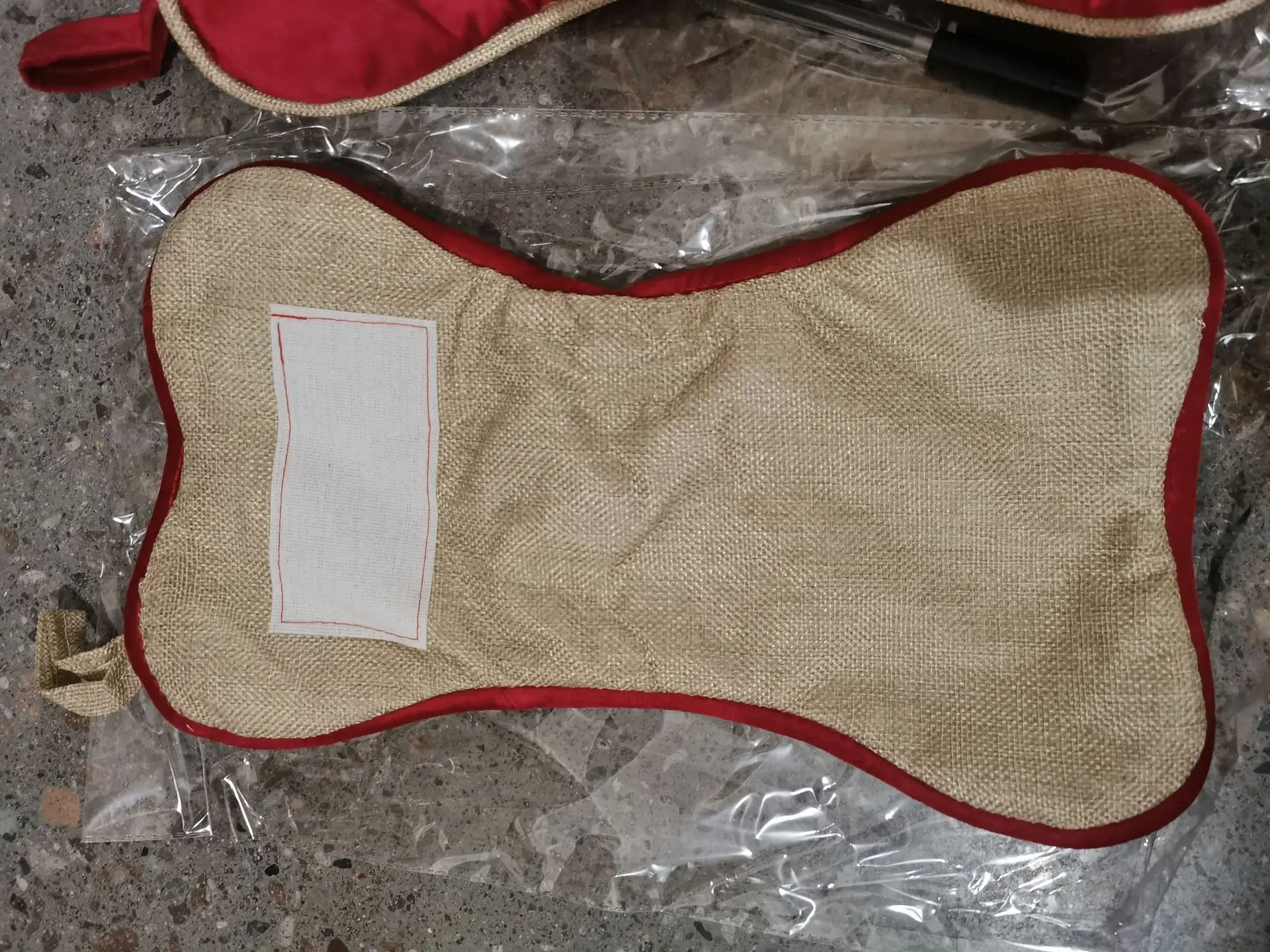 New foreign trade Christmas stocking gift bag Christmas atmosphere decoration supplies jute dog bone Christmas