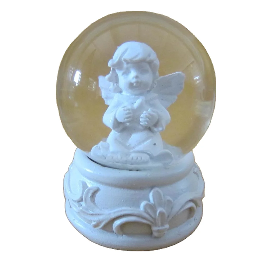 Resin Souvenirs Snow Globe Christmas Gift Customized white Angel snow globe
